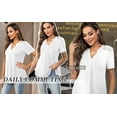 thumbnail image 6 of LETDIOSTO Women's Plus Size Tops Henley V Neck Button T Shirt Floral Casual Blouse L-4X, 6 of 9