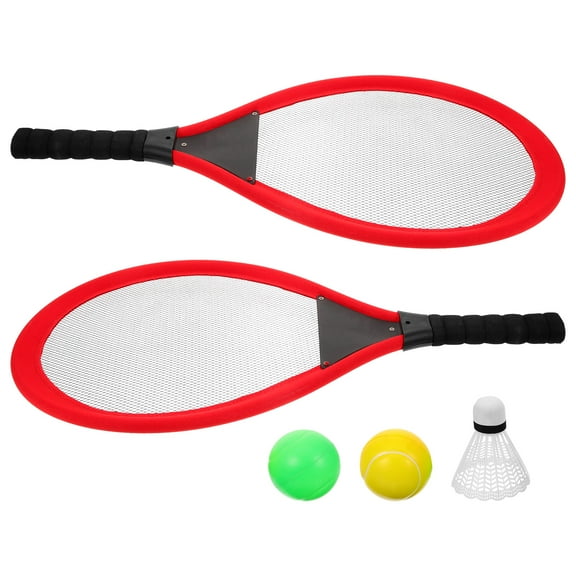FELTECHELECTR 2 Rackets Badminton Racket Kids Toys Red Plastic Cultivates Hand-Eye Coordination Family Time 21.5x10.6in