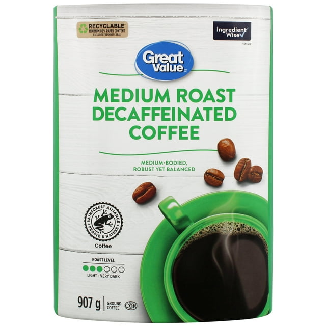 Great Value Medium Roast Decaffeinated Ground Coffee