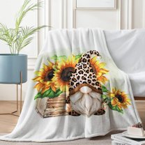 Sunflower Gnomes Blanket, Gnome Gifts for Women, Fall Harvest Blankets for Couch Sofa Bed, Fuzzy Birthday Christmas Throw Blanket Gifts Ideas for Daughter, Girls, Wife, Friend 60''''x50''''