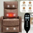 thumbnail image 4 of Heat Massage Recliner Chair with 360° Swivel & Rocker, Manual Recliner with Lumbar Heat - Perfect Christmas Gift, Thanksgiving Gift for Living Room, Faux Leather, Brown, 4 of 11
