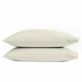 thumbnail image 3 of 100% Cotton King Pillowcases, 400 Thread Count Sateen Green Wrinkle-Resistant 2- Piece Set Ivory by Purity Home, 3 of 8
