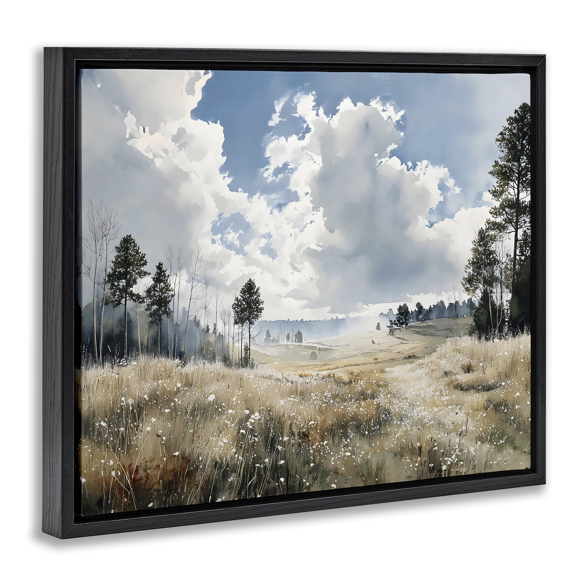 Stupell Industries Blue Kissed Landscape Black Framed Floater Canvas Wall Art, design by Franklyn Gregory
