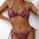 thumbnail image 5 of Bikini de mujer con estampado de rayas pequeñas en la parte delantera, bikini de fiesta en la playa de verano, 5 of 7