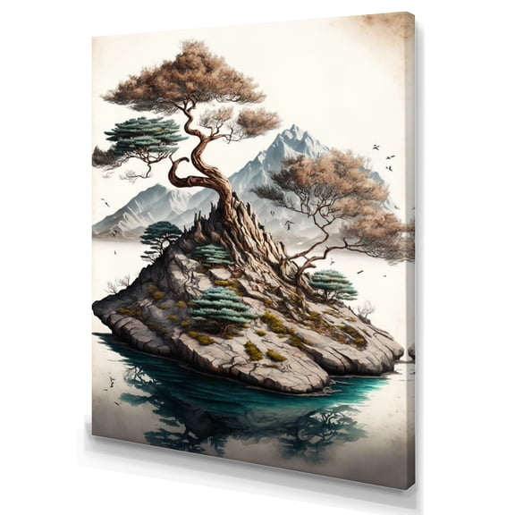 Designart Bonsai Tree On A Rock I Canvas Wall Art