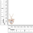 thumbnail image 4 of AFFY Mother's Day Gift Heart Simulated Ruby & White Cubic Zirconia Heart Frame Double Dolphin Pendant Necklace In 14k Rose Gold Over Sterling Silver, 4 of 5