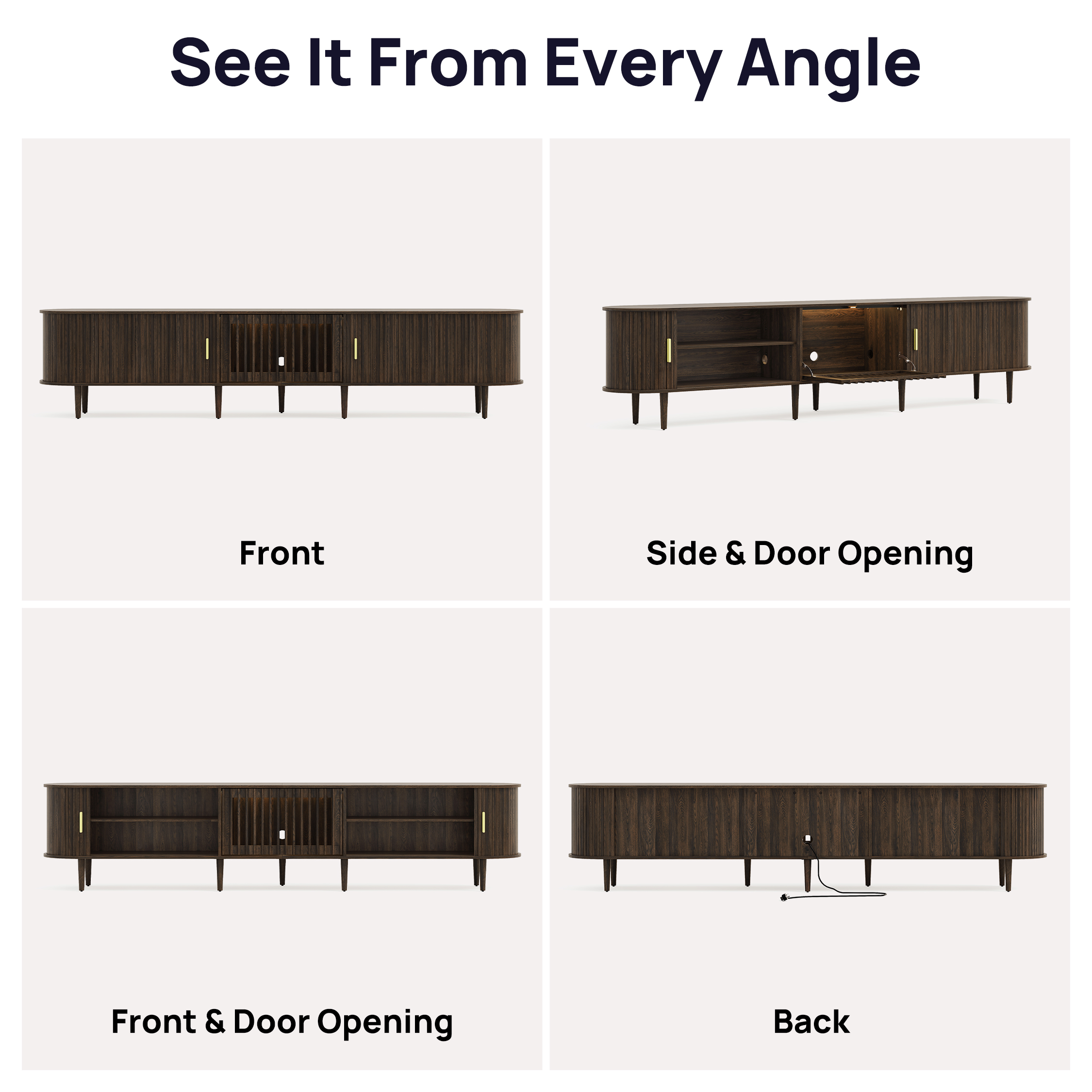 Chic House 95" TV Stand for TVs up to 100 Inches photo 3