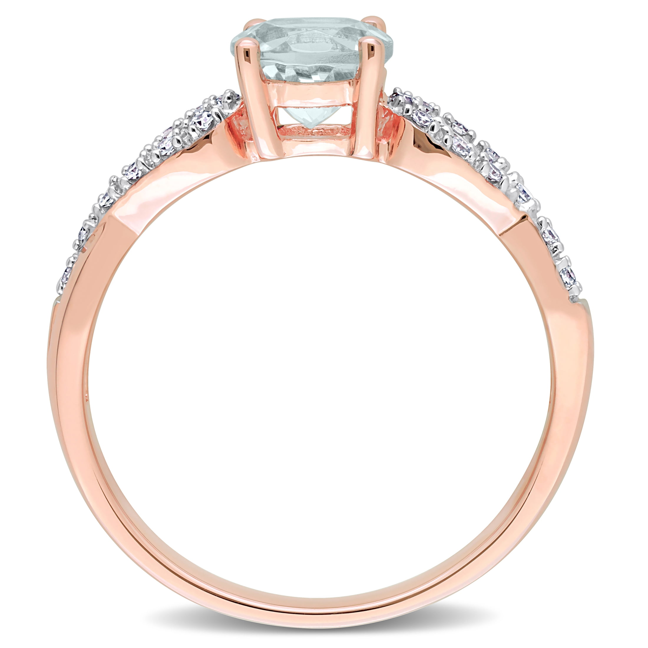 Everly Women's Aquamarine 10k Rose Gold Ring