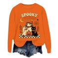 thumbnail image 5 of Venzia Women Cute Fall Sweatshirt, Retro Pumpkin Black Cat Cartoon Graphic Crewneck Casual Autumn Pullover Top, 5 of 6