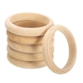 thumbnail image 1 of Unique Bargains Wooden Bangle Bracelet, 6 Pack 81mm - Log Retro Macrame Rings, Unfinished Smooth Wooden Rings for Crafts, 1 of 6
