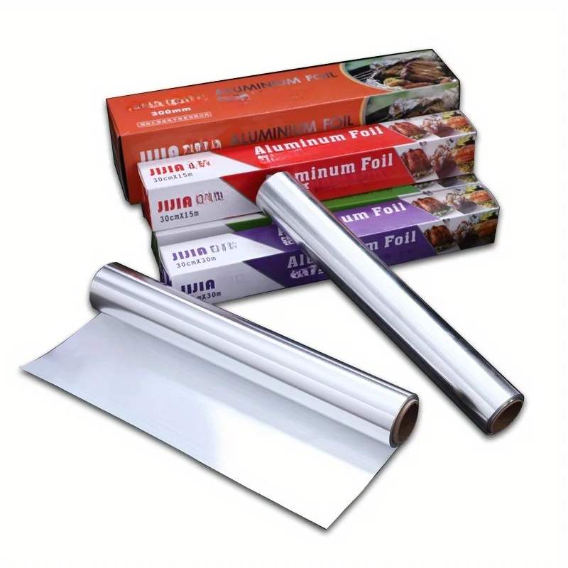 One roll of aluminum foil, micrometer thickness, can choose from regular thickened models, food grade kitchen tin foil paper, su