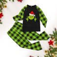 thumbnail image 1 of Conjunto de pijama familiar de 2 piezas, traje con estampado de dinosaurio y cuello redondo (Kid Green 8-9T) Ygjytge Verde niño 8-9 años, 1 of 5