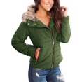 thumbnail image 3 of luvamia Women Parka Coat Pockets Quilted Puffer Jacket with Faux Fur Lapel, Size S-2XL, 3 of 6