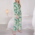 thumbnail image 3 of Hirioo Lotus Flower1 for Women's Pajama Sets 2 Piece Pjs Women's Long-Sleeved Pajama Set Button Down Sleepwear,S-XXL-XX-Large, 3 of 7