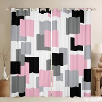 Castle Fairy Geometric Rectangle Blackout Curtains Set of 2 (52x84 Each) for Teenagers,Abstract Minimalist Window Curtains,Vintage Aesthetic Curtains and Drapes,Microfiber Bedroom Decor