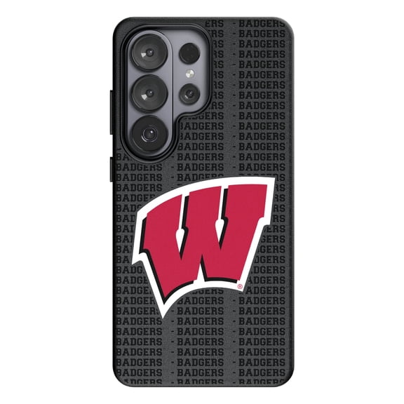 Keyscaper Wisconsin Badgers Text Backdrop Galaxy Magnetic Bump Case
