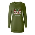 thumbnail image 4 of Women's Christmas Sweatshirt Dress Long Sleeve Santa Printed Crewneck Mini Skirt for Holiday Olive Green XL, 4 of 8