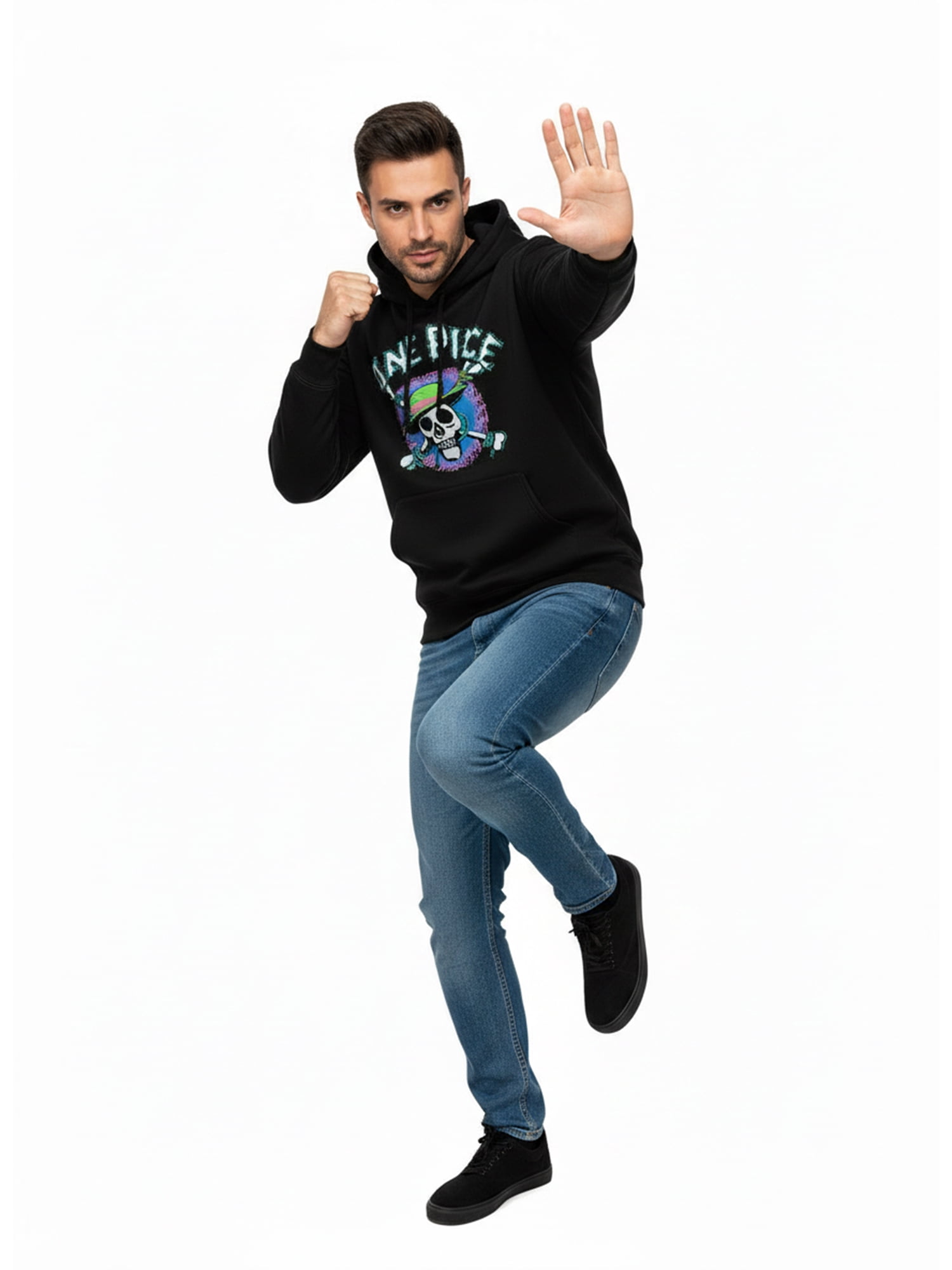 One Piece, Men's & Big Men's Graphic Hoodie, Neon Skull, Sizes S-3XL