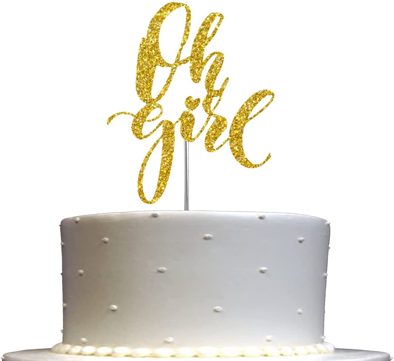Bride To Be Cake Topper - Double Sided Gold Glitter | Bridal Shower, Bachelorette Party Decor