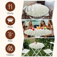thumbnail image 7 of Sage Green Round Tablecloth, Fitted Table Cover with Elastic for 36"-44" Round Tables, Floral Stripe Gradient Simple Branch Texture Table Cloth Outdoor Indoor Dinning Party Waterproof Tablecloths, 7 of 7