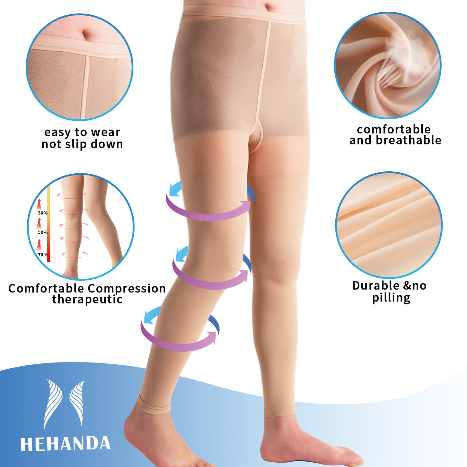 Hehanda Footless Compression Socks for Women & Men(M-4XL), 20-30