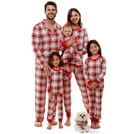 

Derek Heart Classic Plaid Matching Family Christmas Pajamas Set