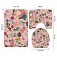 thumbnail image 3 of Dogs with Pioneer Flower Bathroom Rugs Sets 3 Piece,Toilet Cover Set,Absorbent Non Slip Bathroom Mats Sets with U-Shaped Contour Rug Toilet Rug Set, 3 of 5