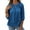 Blue, variant on Women Casual 3/4 Sleeve Solid Color Loose T-shirt Crew Neck Tops