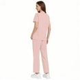 thumbnail image 4 of Mlqidk Scrubs for Women Set Plus Size Jogger Scrubs Petite V Neck Yoga Scrub Leg Pantss and Tops Medical Scrubs Nursing Scrubs Clothing Set for Women Pink S, 4 of 5