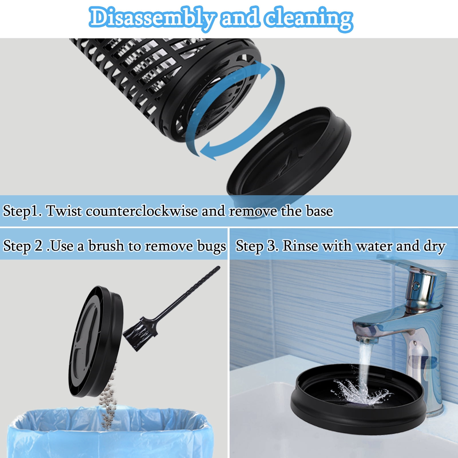 New type mosquito killer outdoor waterproof mosquito zapper electric mosquito trap outdoor garden high-power insect killer,Black-18W,Mosquito killer lamp
