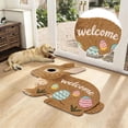 thumbnail image 3 of Easter Themed Welcome Mat for Home Entryway Crafted with Velvet Rabbit Design Durable Absorbent Doormat for Living Room and Hallway, 3 of 6