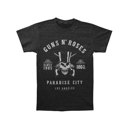 Eco Heather V-neck Shirt - Guns N Roses Men's Skeleton L.A. Label Vintage T-shirt Heather