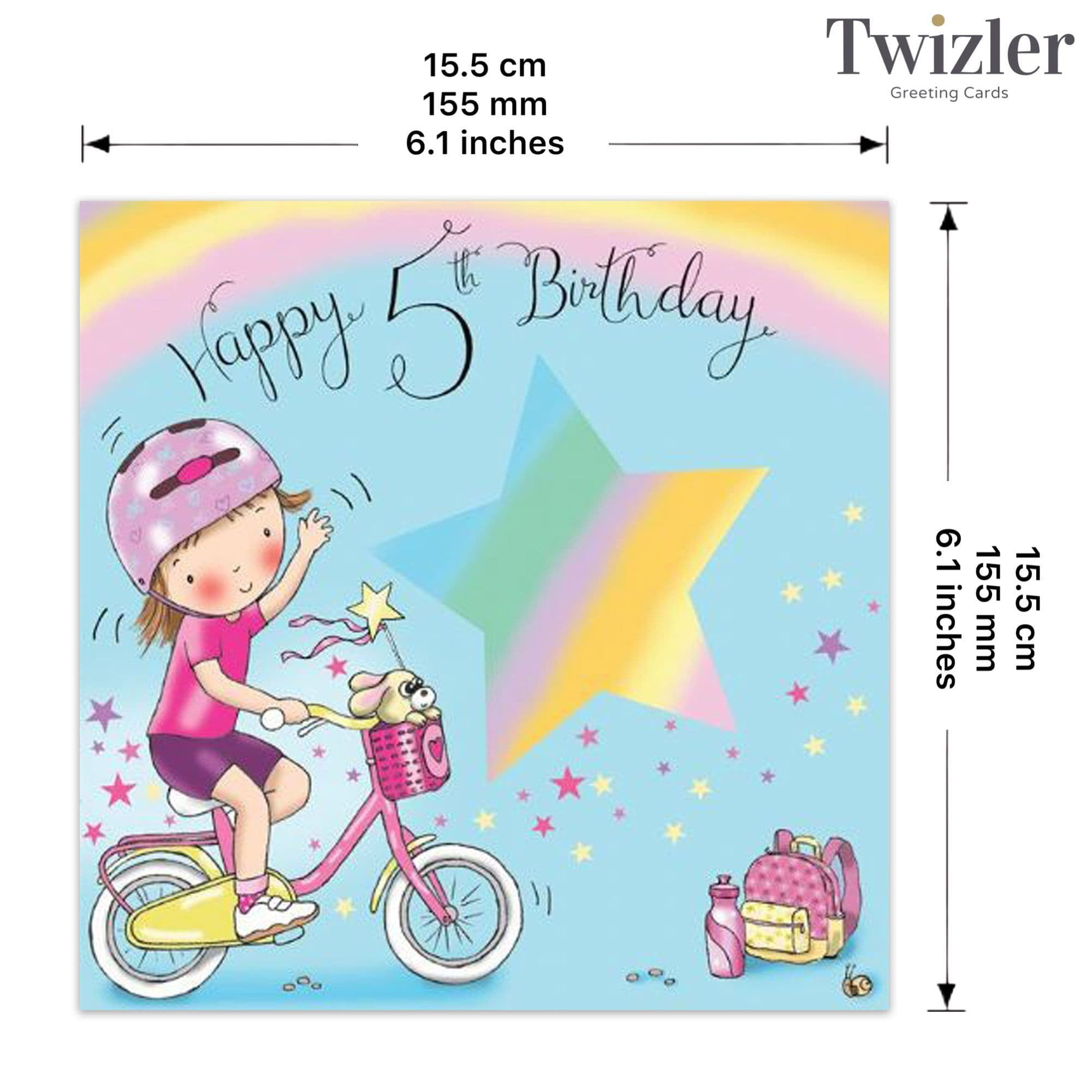 Twizler 5th Birthday Card for Girls - Bicycle - Children's Age 5 Happy  Birthday Greeting Card for Daughter Granddaughter Niece Kids - Walmart  Business Supplies, image size:2000x2000