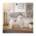 thumbnail image 2 of Whimsical Cat Figurine for Home Decor - Ceramic Sculpture for Living Room, Office, Bathroom, or Shelf Styling - Modern Boho Style Ornament for Coffee Tables and Room Accents - 7", White & Black, 2 of 12