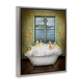 thumbnail image 3 of Ducks Bathing Tub Ocean View Animals & Insects Graphic Art Luster Gray Framed Art Print Wall Art, 3 of 9