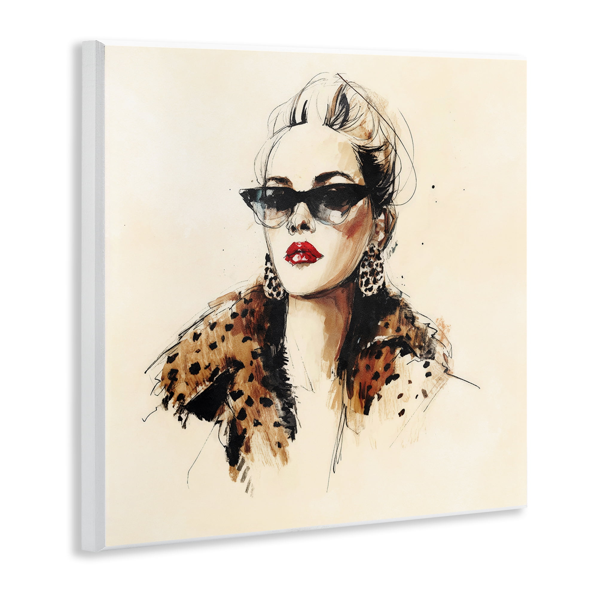 Stupell Industries Glam Leopard Sonata Portrait Wall Plaque Art, design by Svetlana Aleynikova