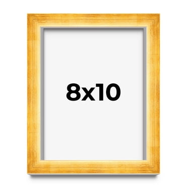 8x10 Shadow Box Frame Gold | 1.625 Inches Deep Real Wood Traditional Shadowbox Display Frame | UV