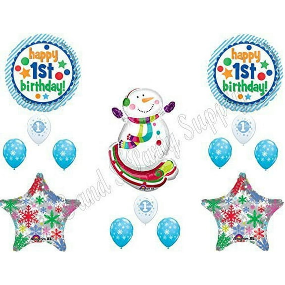 WINTER ONE-DERLAND SNOWMAN 1st Birthday party Balloons Decoration Supplies First Snow