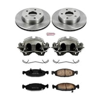 PowerStop Front Stock Replacement Brake Pad and Rotor Kit with Calipers Fits: JEEP Select Models KCOE2147