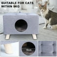thumbnail image 6 of StarBay Pet Bed Cat Cave Cat Nest Wood Pet House Cat Cave with Mat Cube House for Cats and Small Dogs, Cotton Linen Cover, Solid Wood Legs, 6 of 9