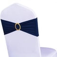 thumbnail image 1 of Cintas de silla WENSINL de elastano azul marino con hebillas doradas x50, 1 of 2