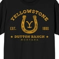 thumbnail image 2 of Yellowstone Horseshoe Logo Adult Black Crew Neck Short Sleeve T-shirt-3XLB, 2 of 5