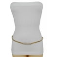 thumbnail image 5 of Women Hip Waist Belt Gold Metal Elastic Bling Plate Buckle S M L, 5 of 8