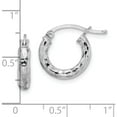 thumbnail image 4 of Sterling Silver Rhodium-Plated 3.00mm Diamond-Cut Hoop Earrings (22 X 20) Made In Mexico qe3543, 4 of 5