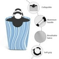 thumbnail image 2 of DouZhe 50L Rectangular Laundry Basket, Simplicity Blue Linear Prints Waterproof Foldable Laundry Hamper with Aluminum Handles, 2 of 6