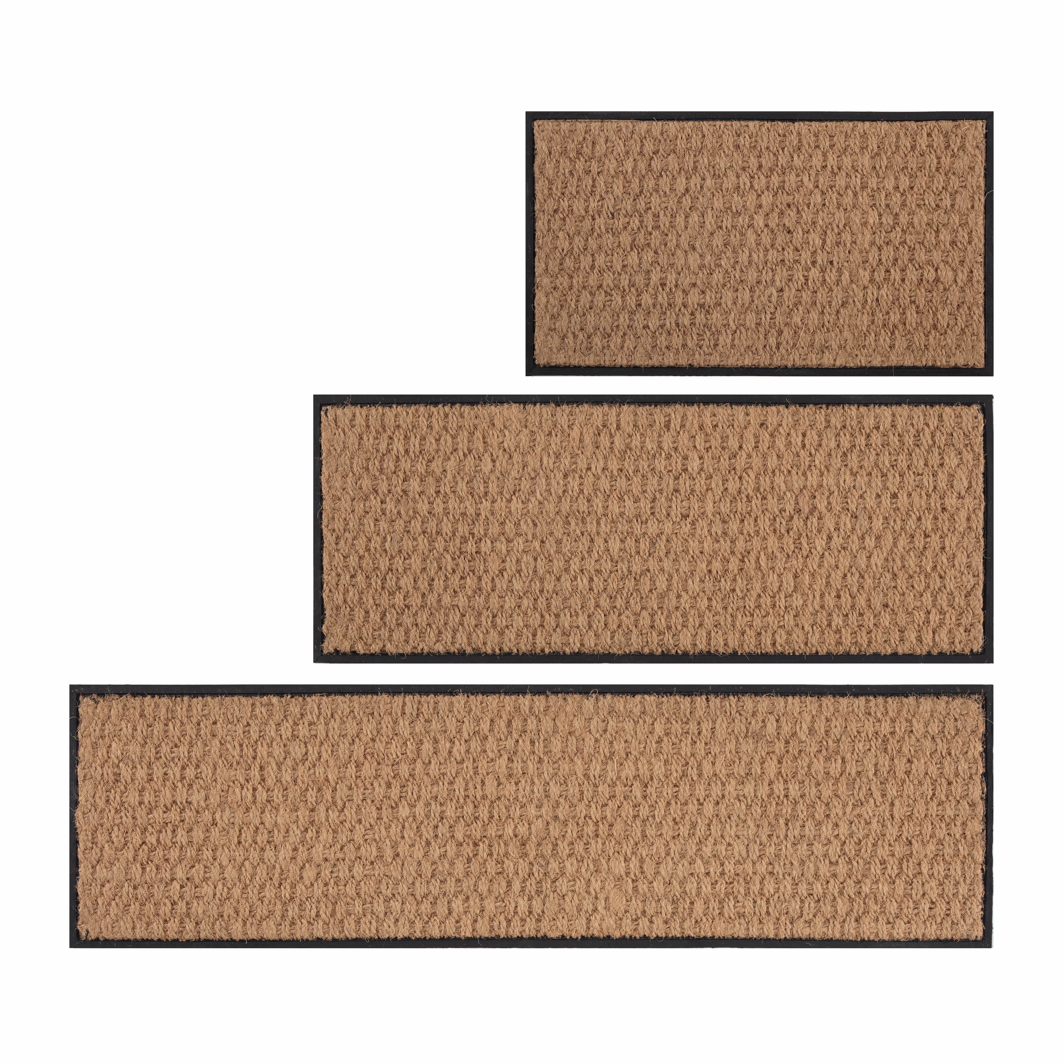Black Metal Boot Tray with Tan Coir Insert