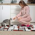 thumbnail image 4 of 2 Piece Red Black Geometric Rug Kitchen Rug Set, Decor Kitchen Rugs, Absorbent Non-Slip Washable Floor Mats, Home Indoor Runner Rugs 17"x47"+17"x30", 4 of 7