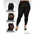 thumbnail image 6 of MeMoi Plus Size Curvy Super Matte Control Top Footless Tights - Womens - Female, 1X/2X, Black, 6 of 7