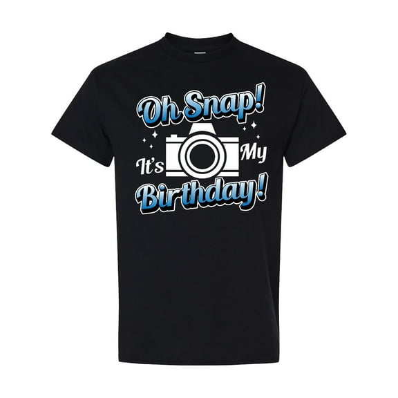 Inktastic Oh Snap It's My Birthday with Camera and Sparkles White T-Shirt