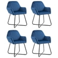 thumbnail image 1 of vidaXL Chaises de Salle à Manger 4 Pcs Velours Bleu, 1 of 5